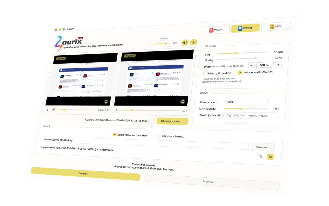 Laurix light mode interface
